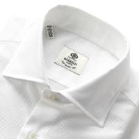 コットンカラミ織りセミワイドカラーシャツ／LUCIANO／PS20031-1