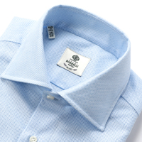 コットンカラミ織りセミワイドカラーシャツ／LUCIANO／PS20031-2