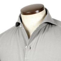 製品染めコットンオックスイタリアンカラーシャツ／VESUVIO（SR1571）（ウォームグレー）